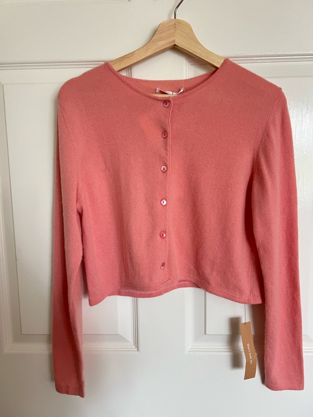 Reformation Coral-Peach Button Cardigan